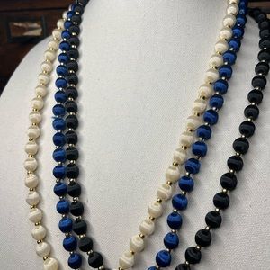 3/$30 Vintage Silk Bead Necklace Set